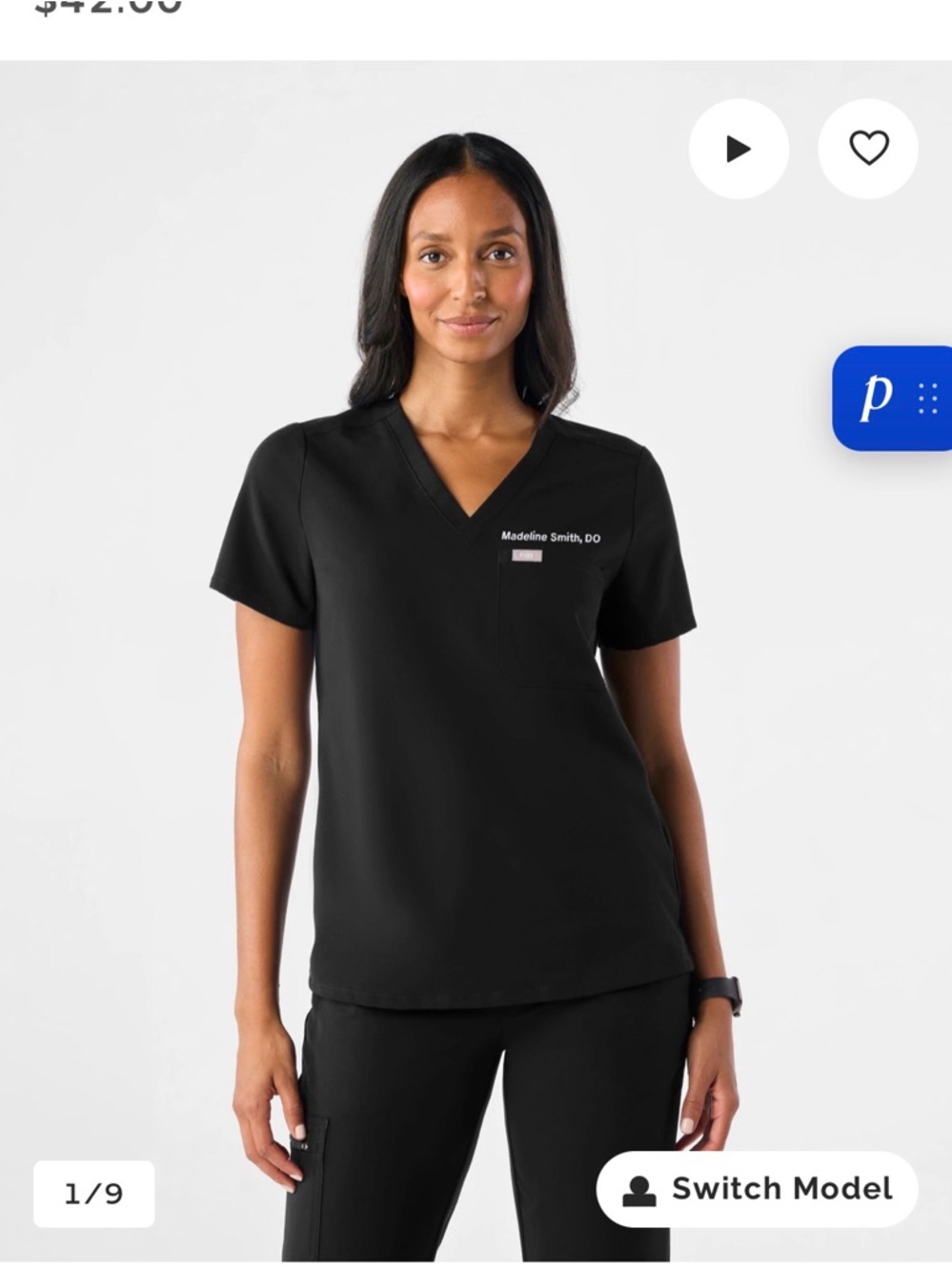 Figs Women's Black Size Small Scrub Set